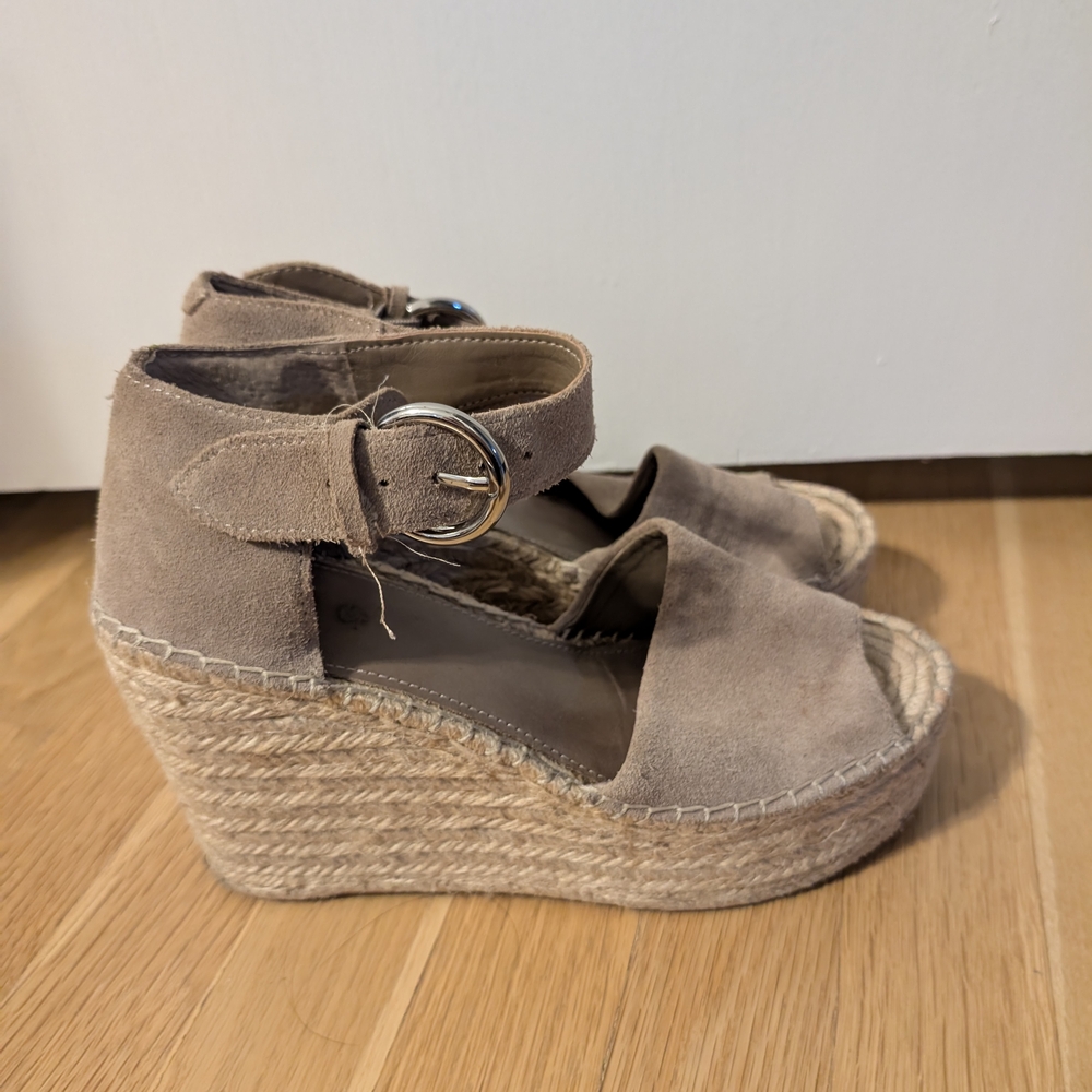 Marc Fisher LTD Tan Espadrille Wedge Sandals